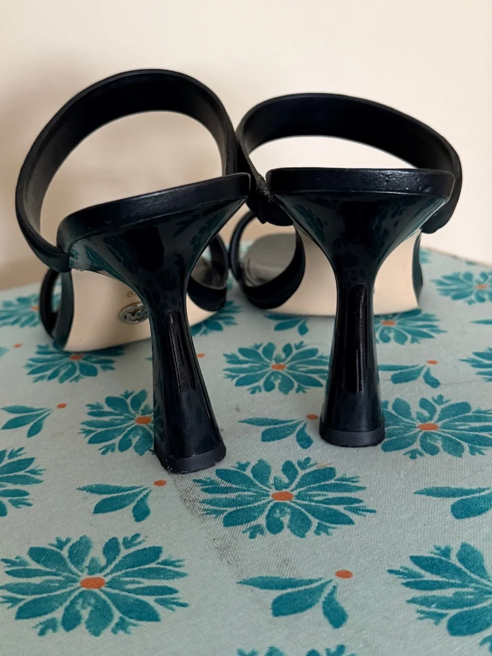 Michael Kors Black Double-Band Slide Heels